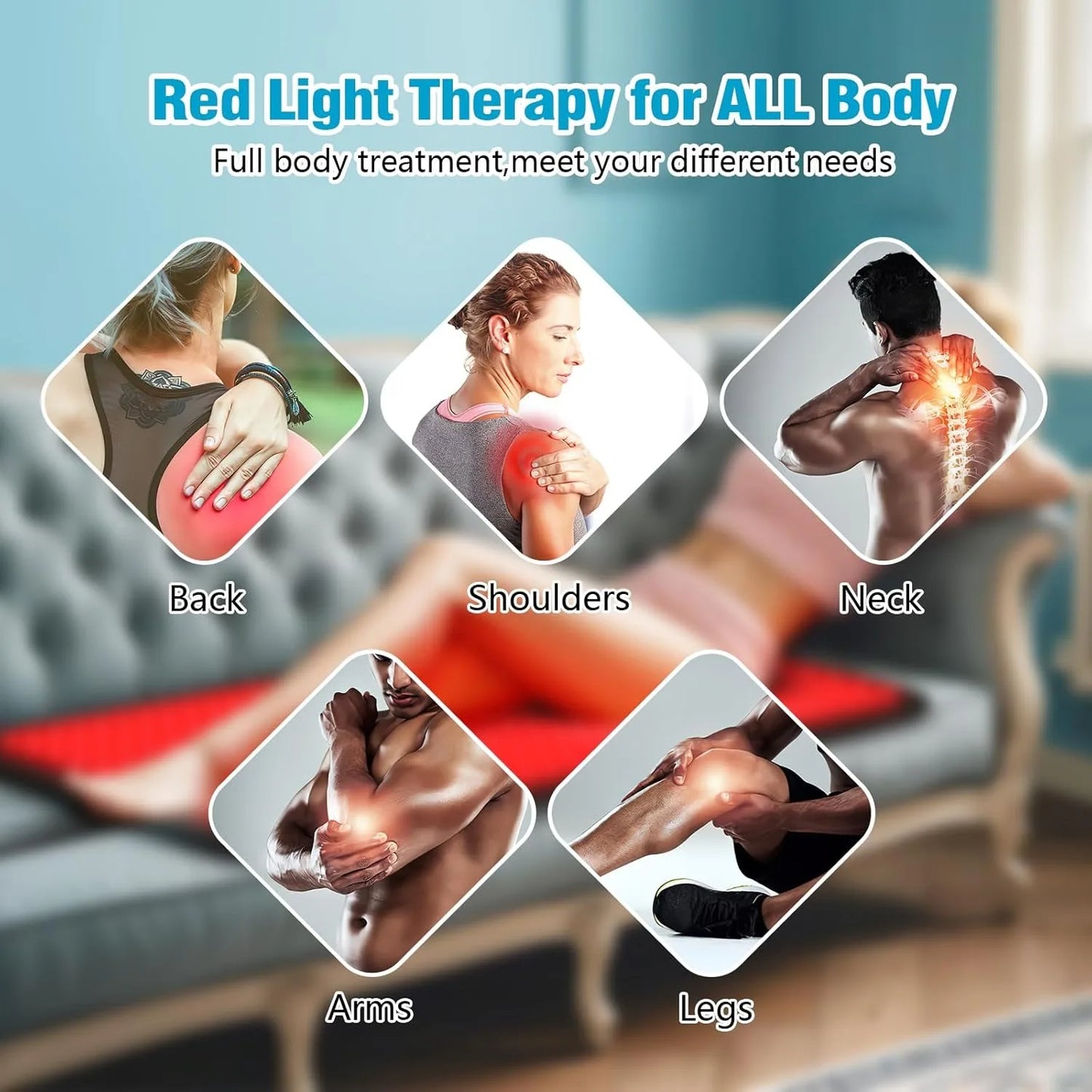Jitesy Red Light Therapy Mat 660nm 850nm Full Body