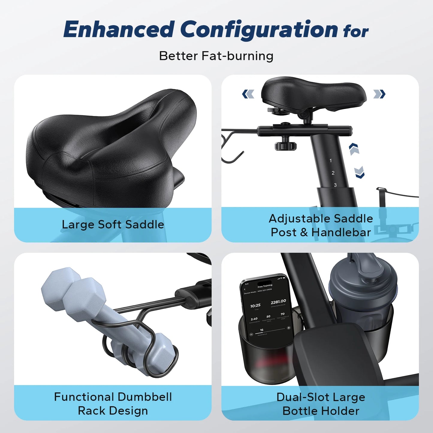 Merach Exercise Bike With Exclusive App And Low Noise Operation