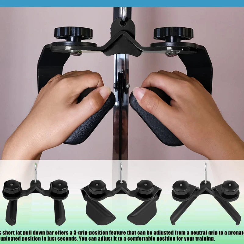 Adjustable Lat Pulldown Bar for Cable Machines and Home Gym