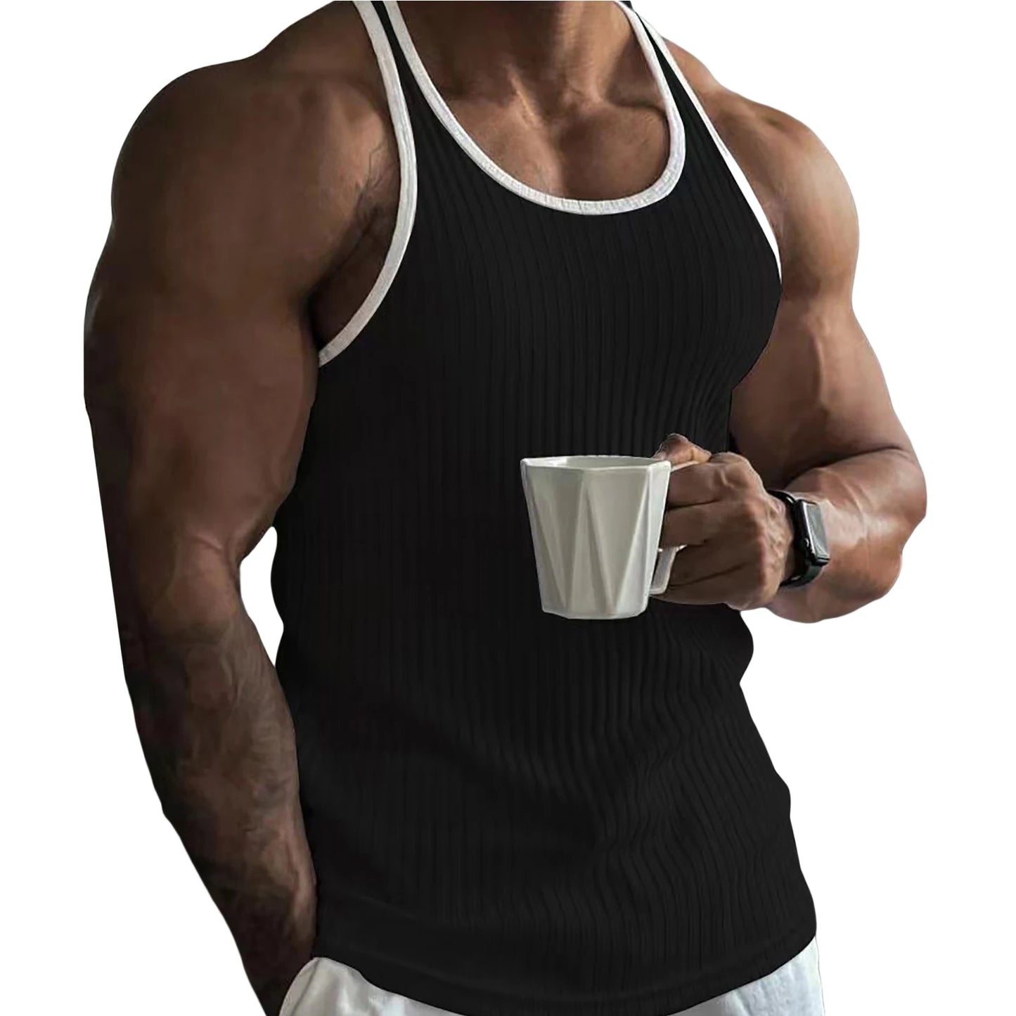 Mens Sleeveless Muscle Tank Tops Racerback For Workout Training