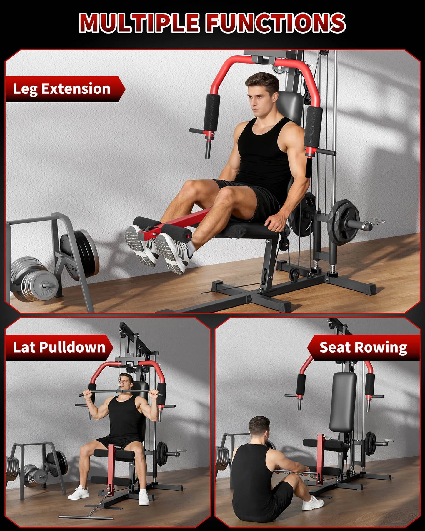 HiMISS 5-In-1 Multifunctional Home Gym Machine Lat Pulldown