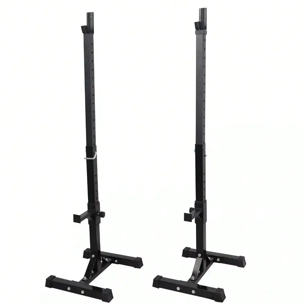 Two Pack Adjustable Squat Rack Stands for Barbell Bench