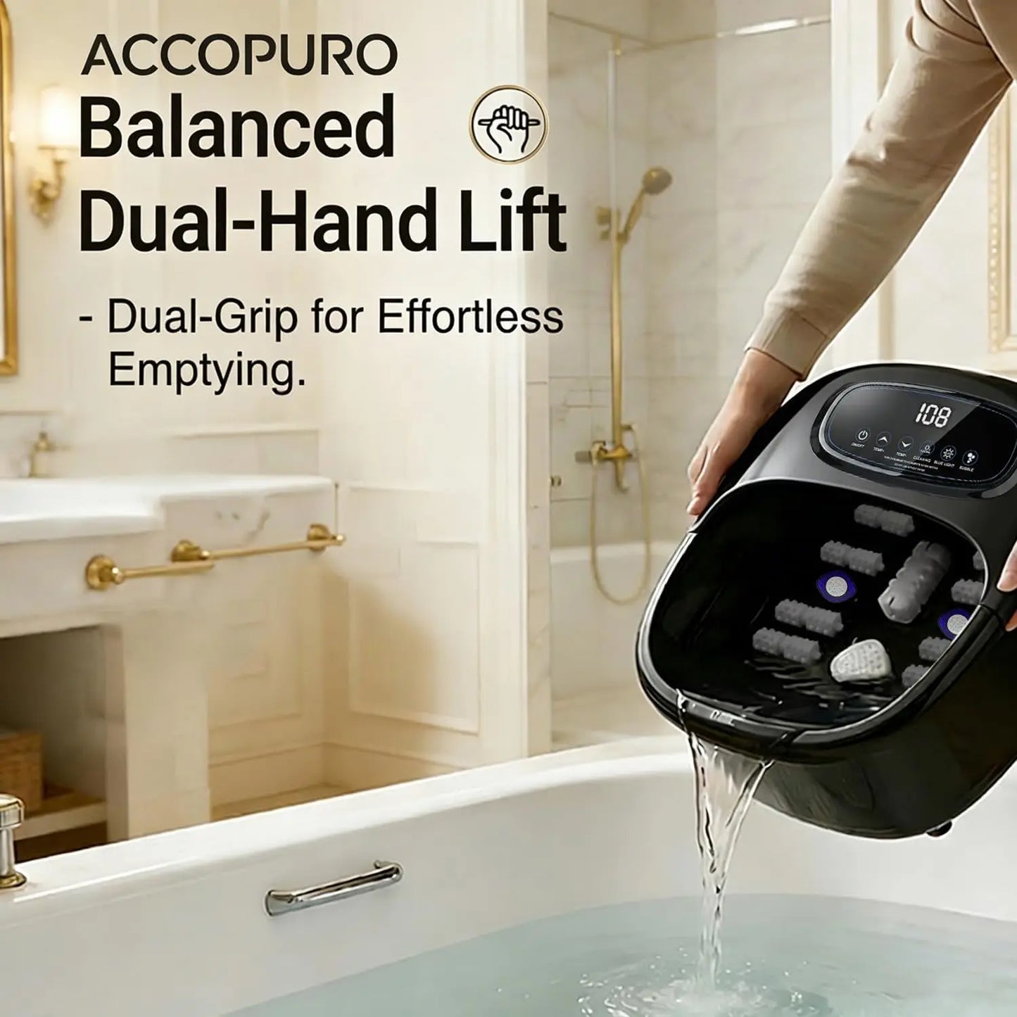 Foot Spa Bath Massager With Ozone UV Heat Bubbles And Rollers