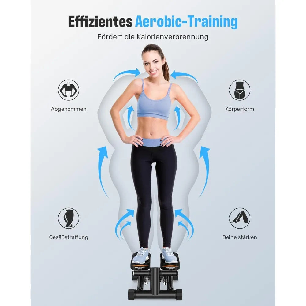 Sportsroyals Stair Stepper With Resistance Bands For Full Body Workout