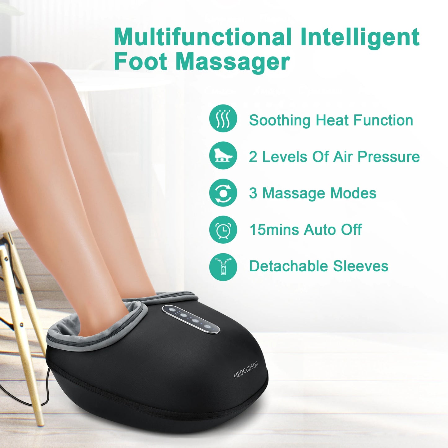 Medcursor Shiatsu Foot Massager With Heat For Relaxation And Relief