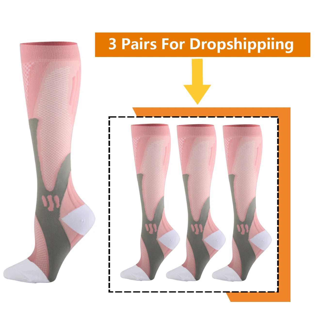 BROTHOCK Compression Socks 20-30 MmHg Athletic Nylon Stockings