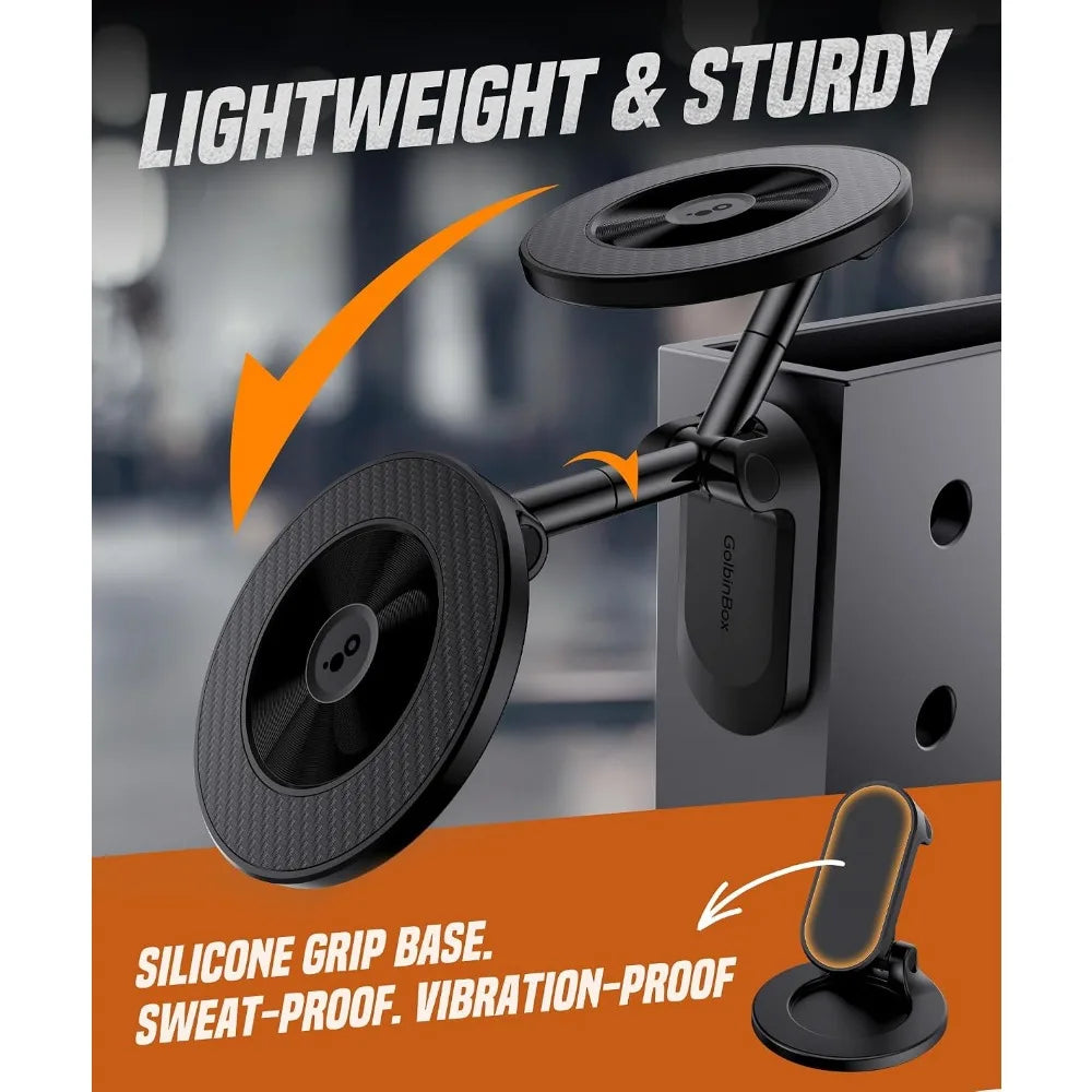 Magnetic Gym Phone Holder Dual Magnet Mount 360 Degree Adjustable