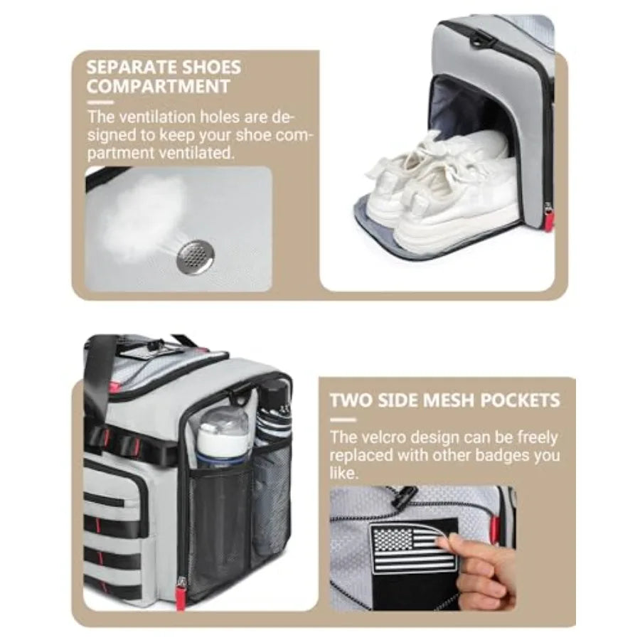 Unisex Gym Bag With Shoe And Laptop Compartments Durable Travel