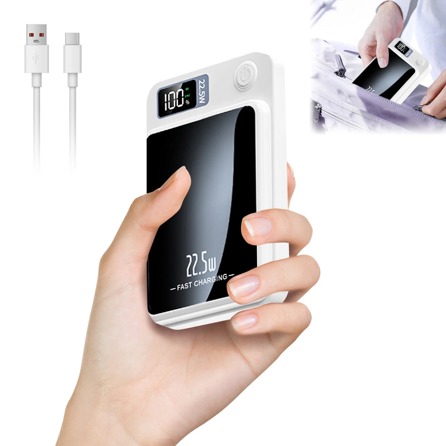 Wireless Power Bank 2-In-1 Magnetic 10000mAh Portable Charger