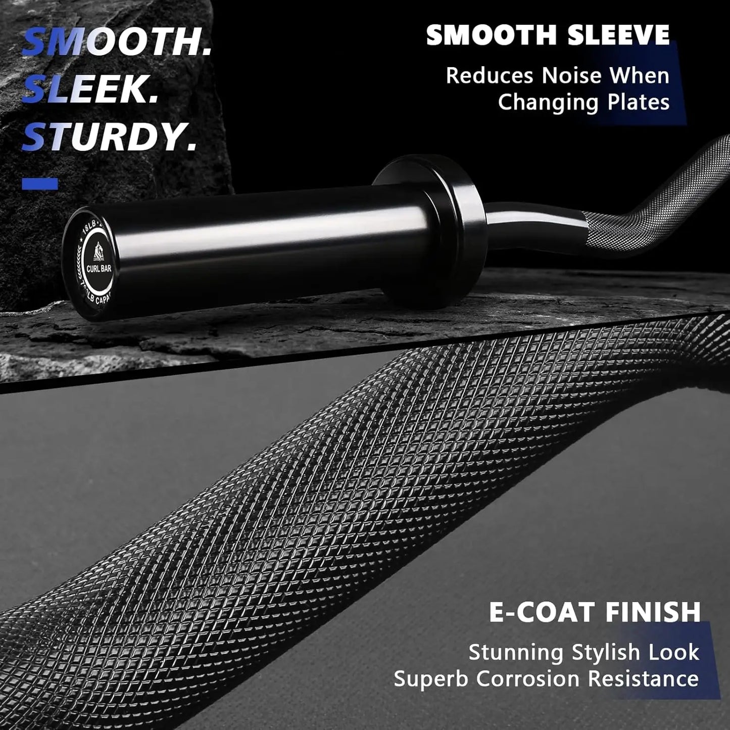 EZ Curl Bar Weight Set With Plates For Strength Training