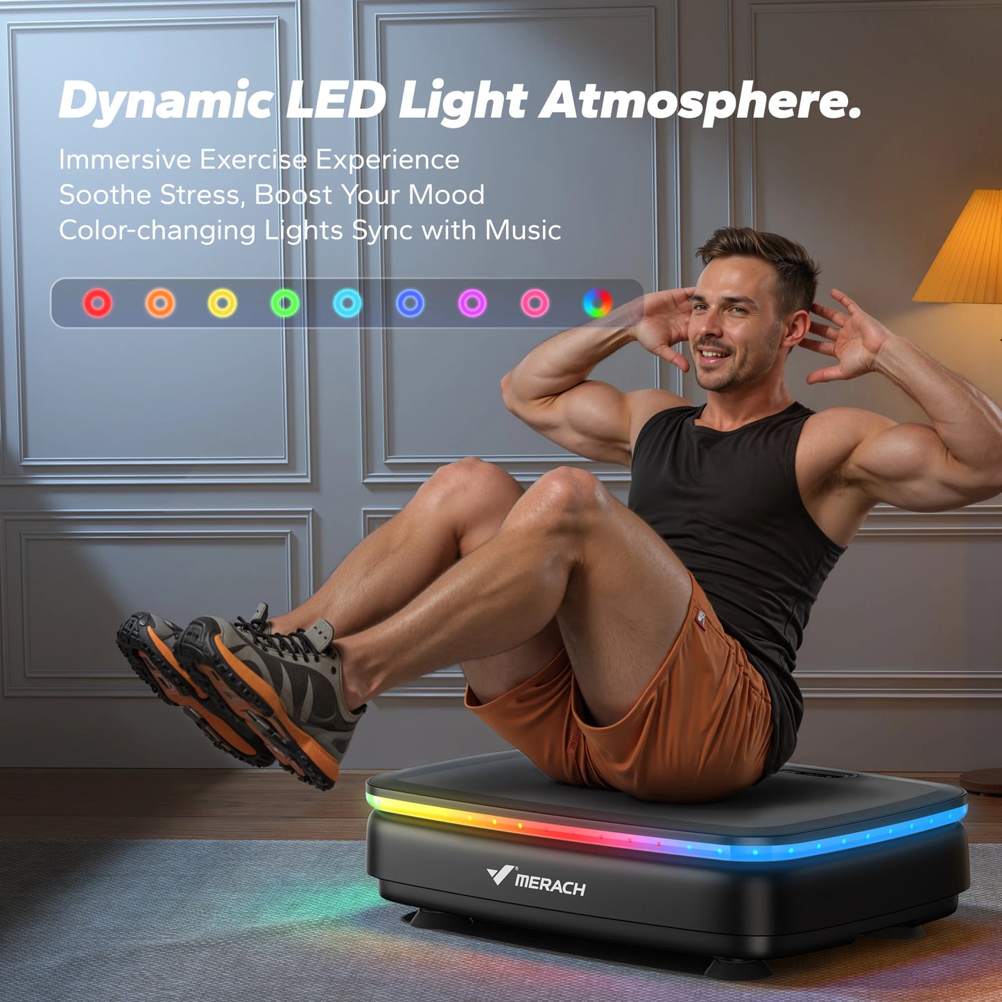 MERACH Vibration Plate Exercise Machine With Light Whole Body Workout