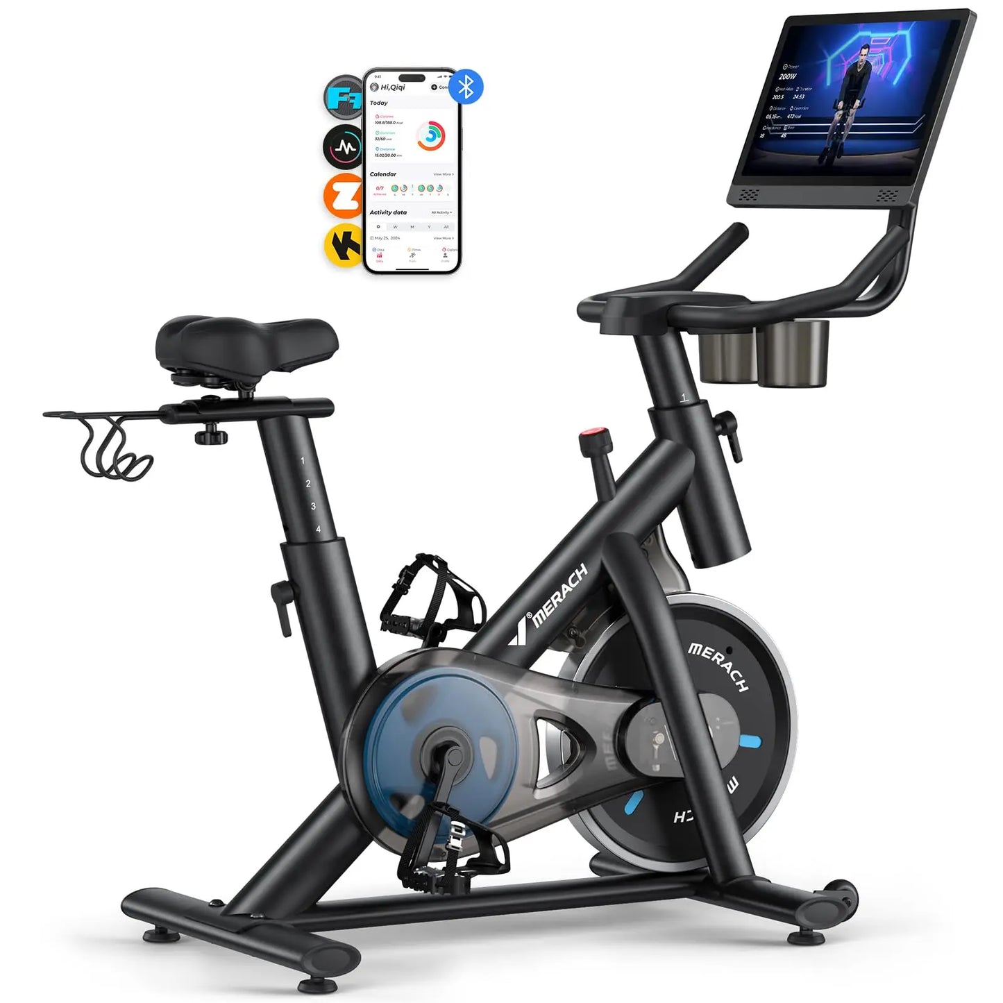 Merach Exercise Bike With Exclusive App And Low Noise Operation