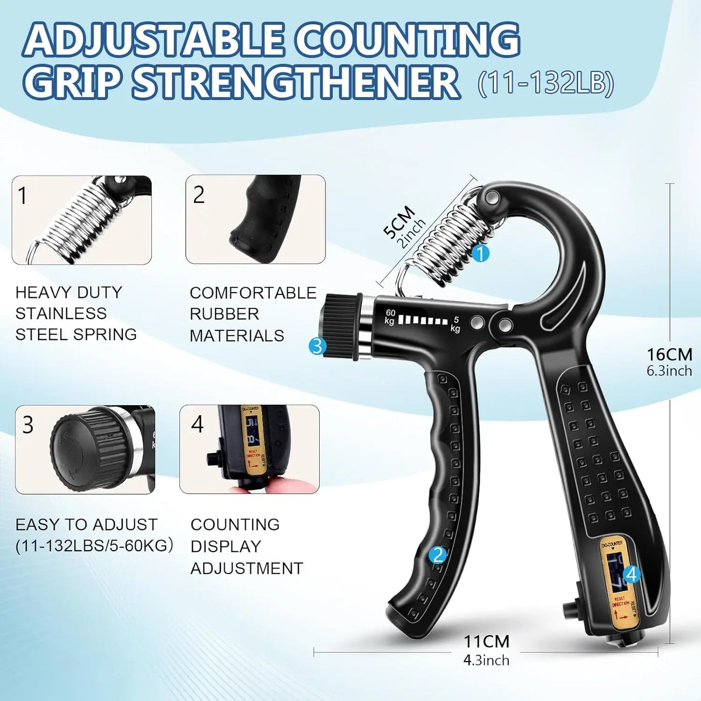 Grip Trainer Kit Hand Gripper And Finger Exercisers