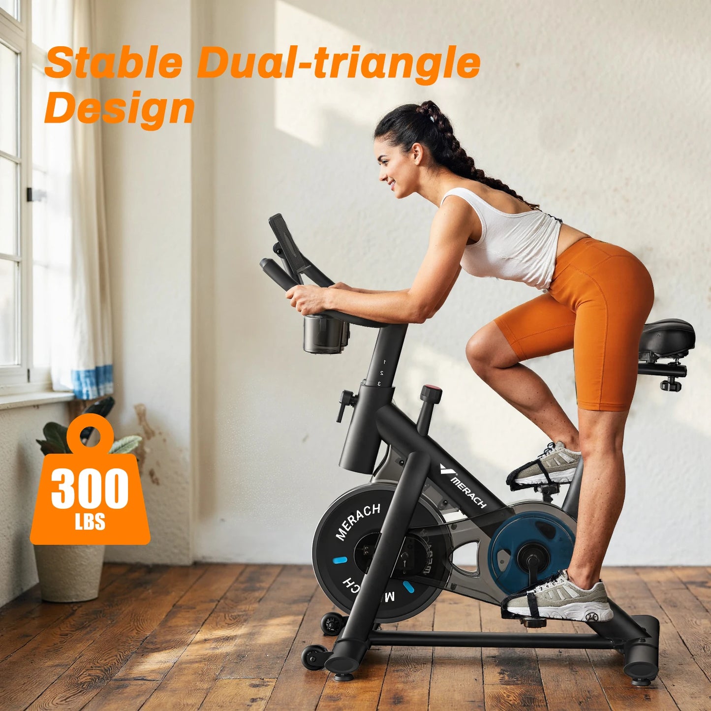 MERACH Exercise Bike With Low Noise Braking And Tablet Mount