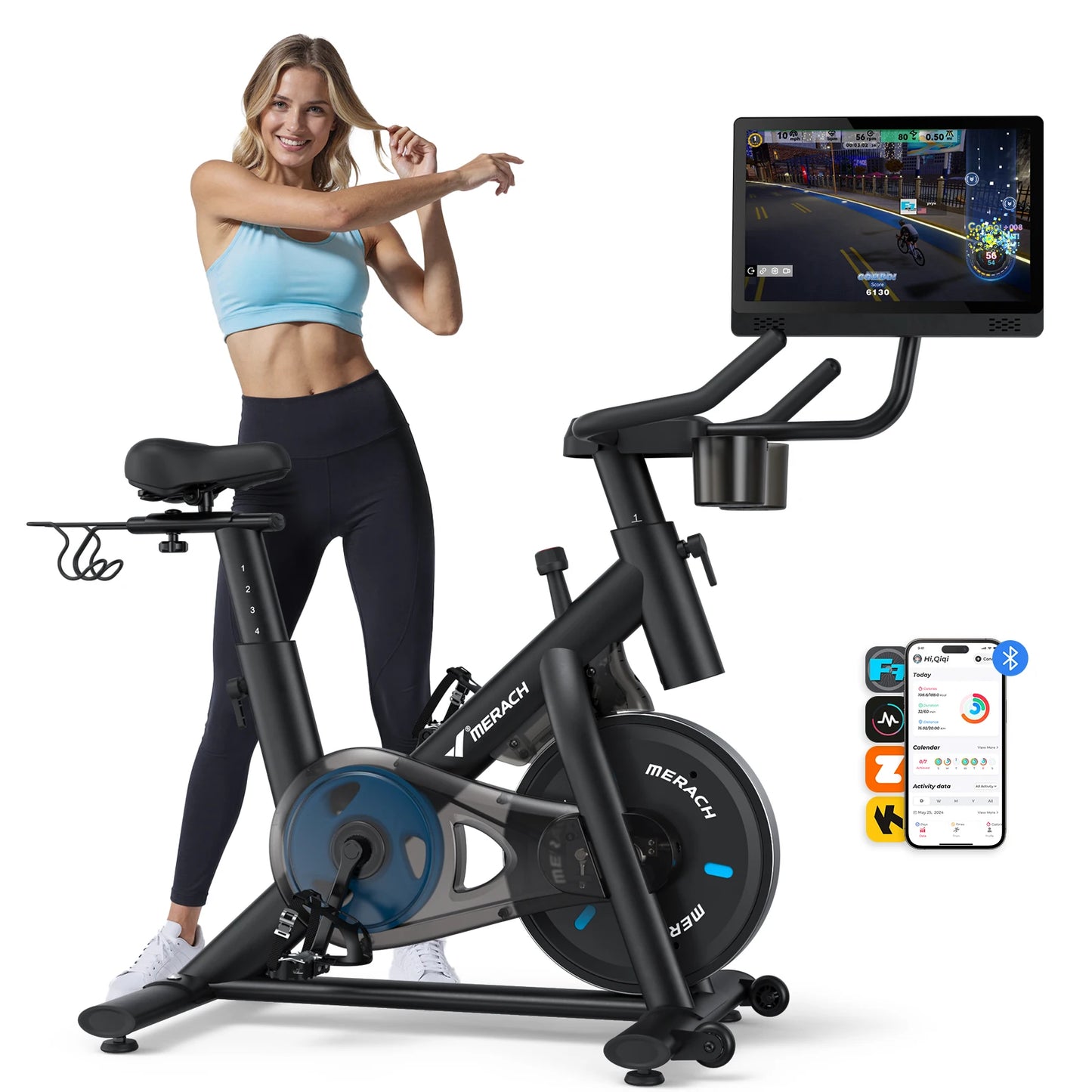 Merach Exercise Bike With Exclusive App And Low Noise Operation