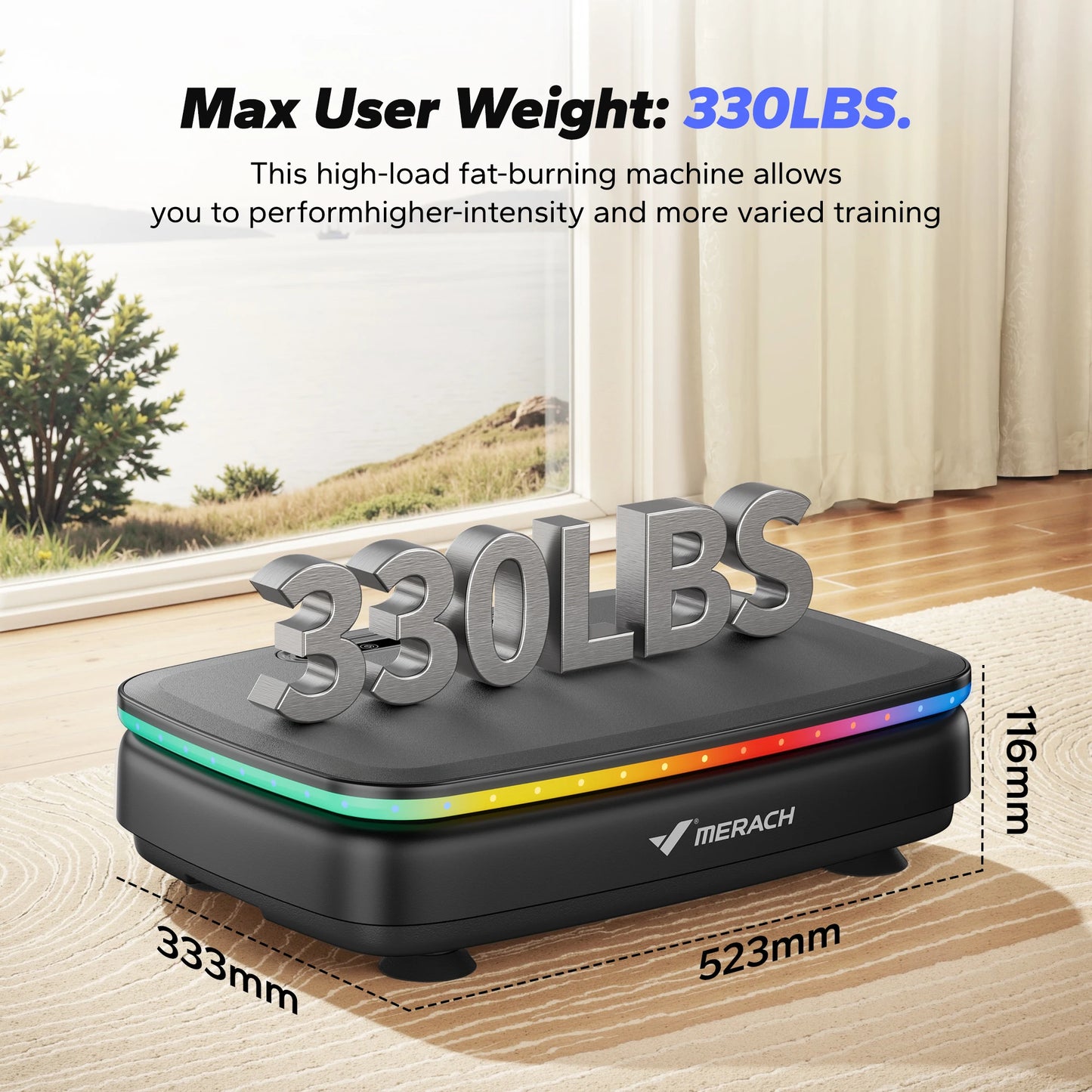 MERACH Vibration Plate Exercise Machine With Light Whole Body Workout