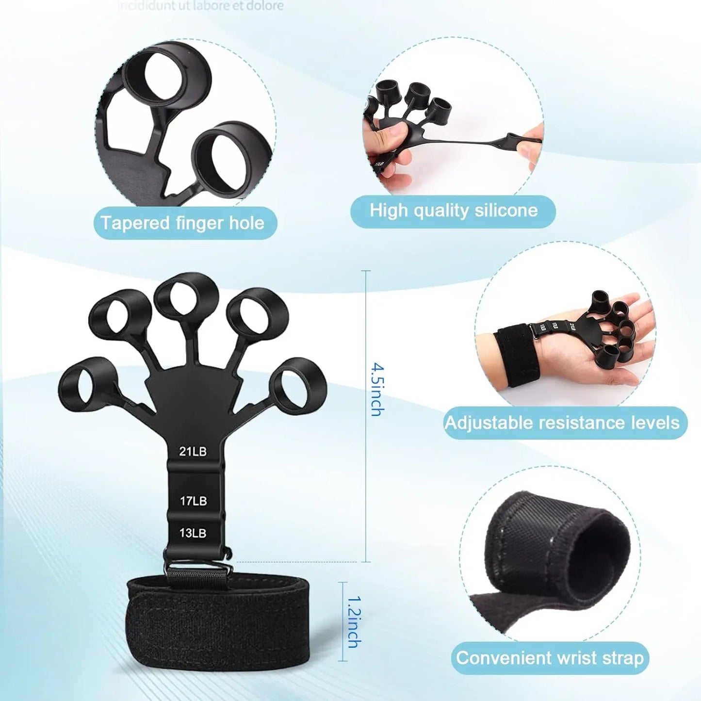 Grip Trainer Kit Hand Gripper And Finger Exercisers