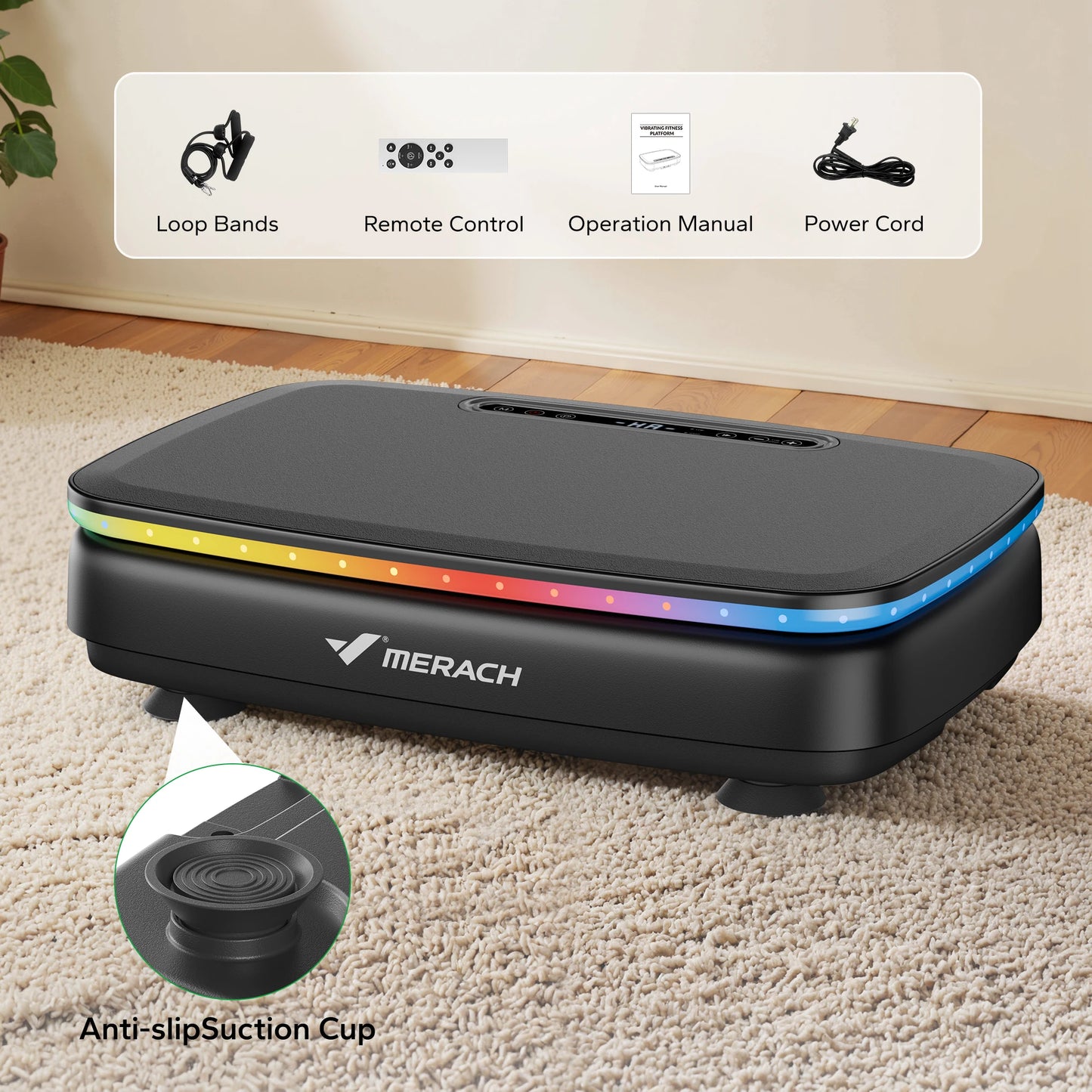 MERACH Vibration Plate Exercise Machine With Light Whole Body Workout