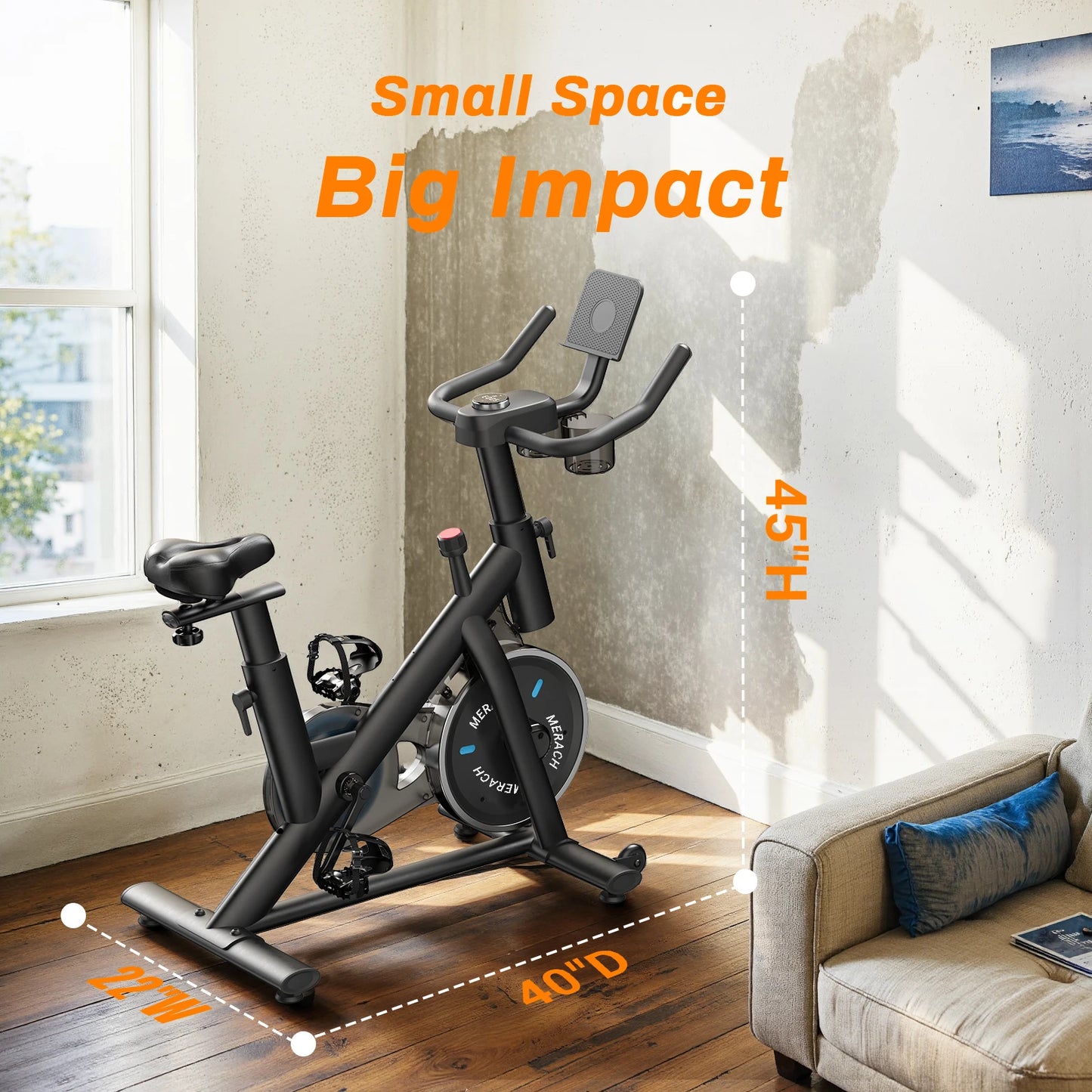 MERACH Exercise Bike With Low Noise Braking And Tablet Mount