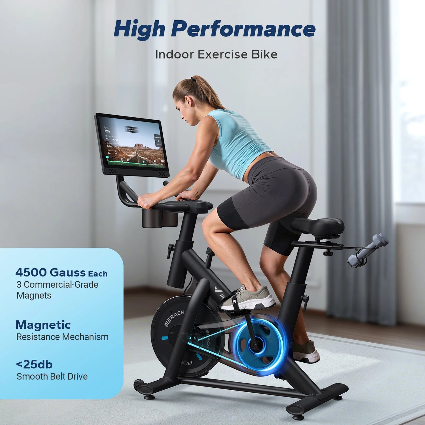 Merach Exercise Bike With Exclusive App And Low Noise Operation