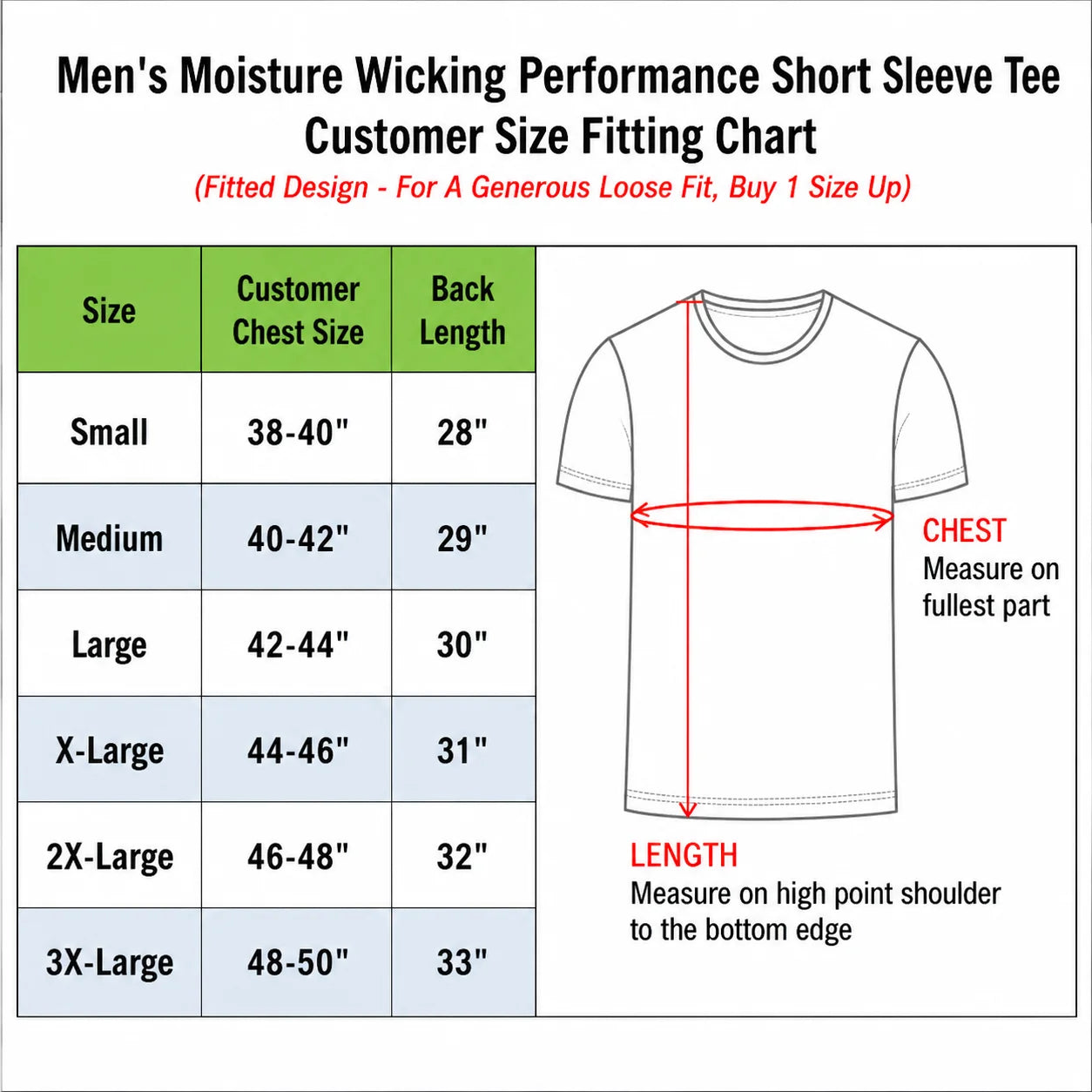 Men's Moisture-Wicking Short Sleeve Performance Crew Neck Tee