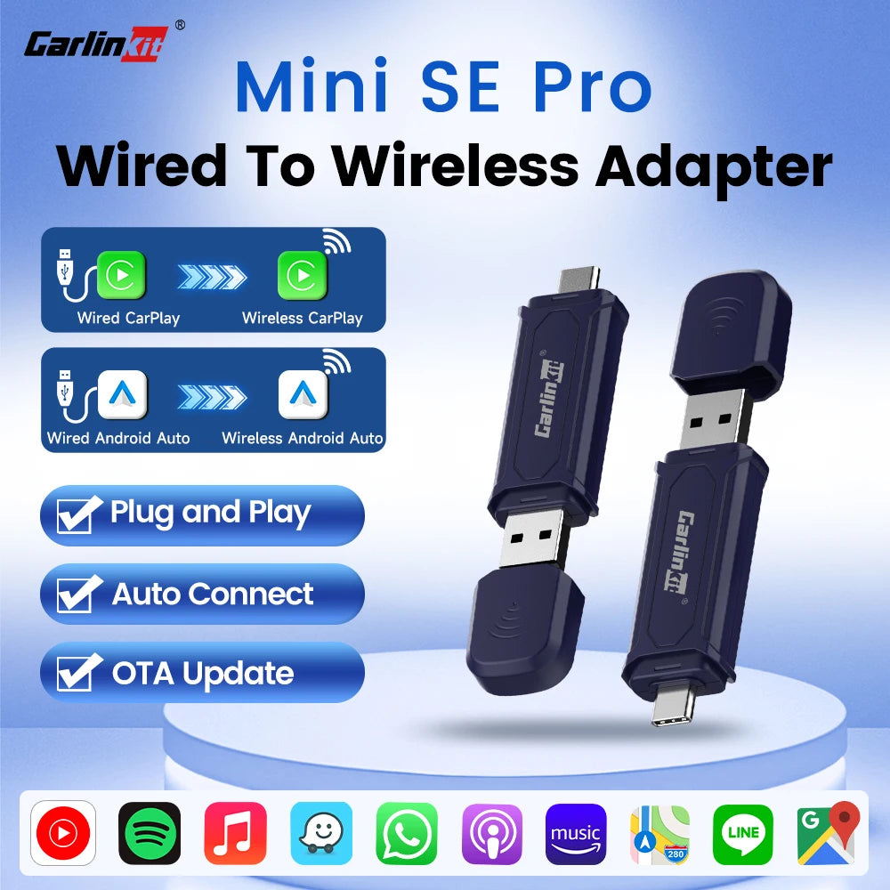Carlinkit Mini Pro Wireless CarPlay Adapter For Android Auto