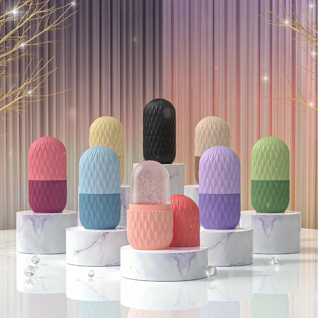 BXA Ice Face Roller Reusable Silicone Skin Care Tool For Pores