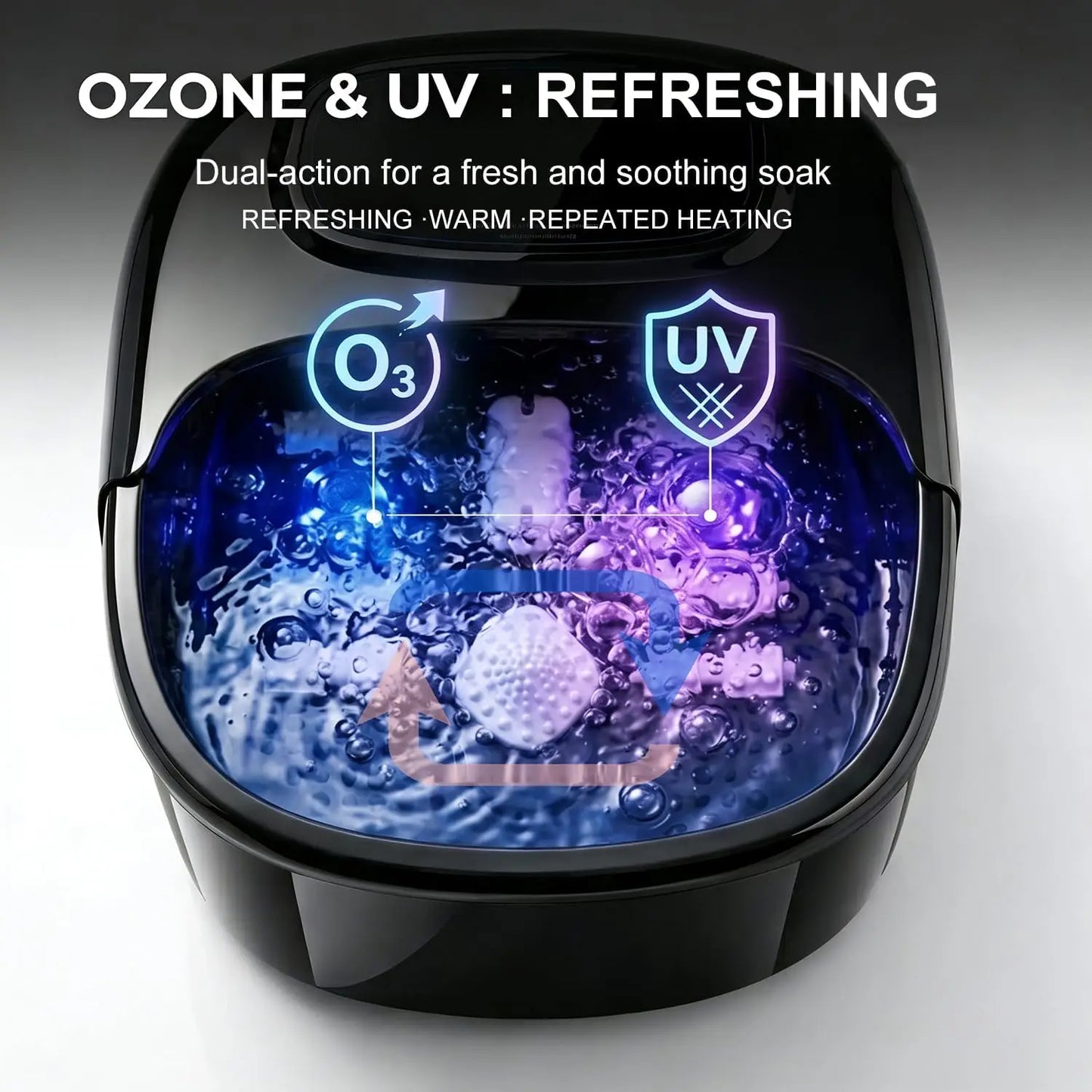 Foot Spa Bath Massager With Ozone UV Heat Bubbles And Rollers