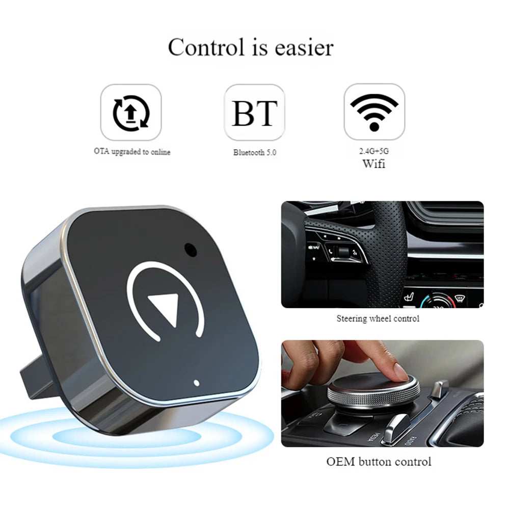 APWIKOGER Wireless CarPlay Android Auto Adapter AI Box