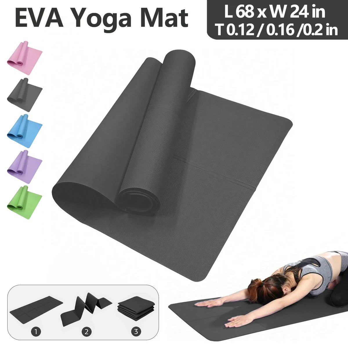 Eco Friendly Folding Yoga Mat EVA Portable for Travel