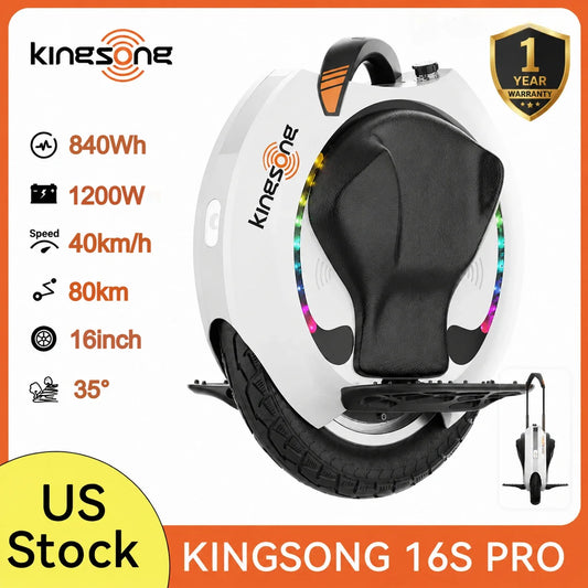 KINGSONG 16SPro Electric Unicycle 50 Mile Range 1200W Peak