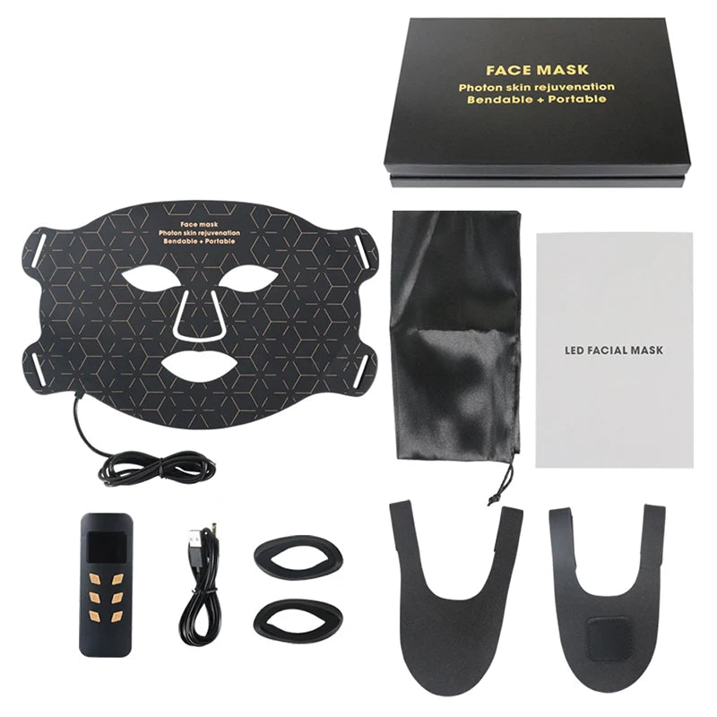 Portable Led Light Therapy Face Mask With 4 Modes For Skin Rejuvenation