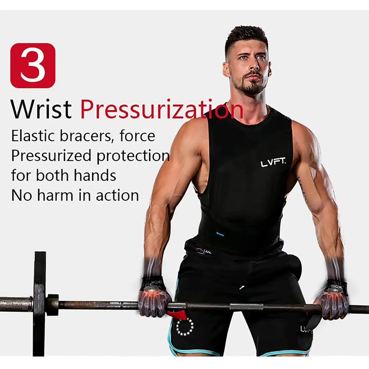 GOUNOD Weightlifting Wrist Straps Adjustable Non Slip Grip Band