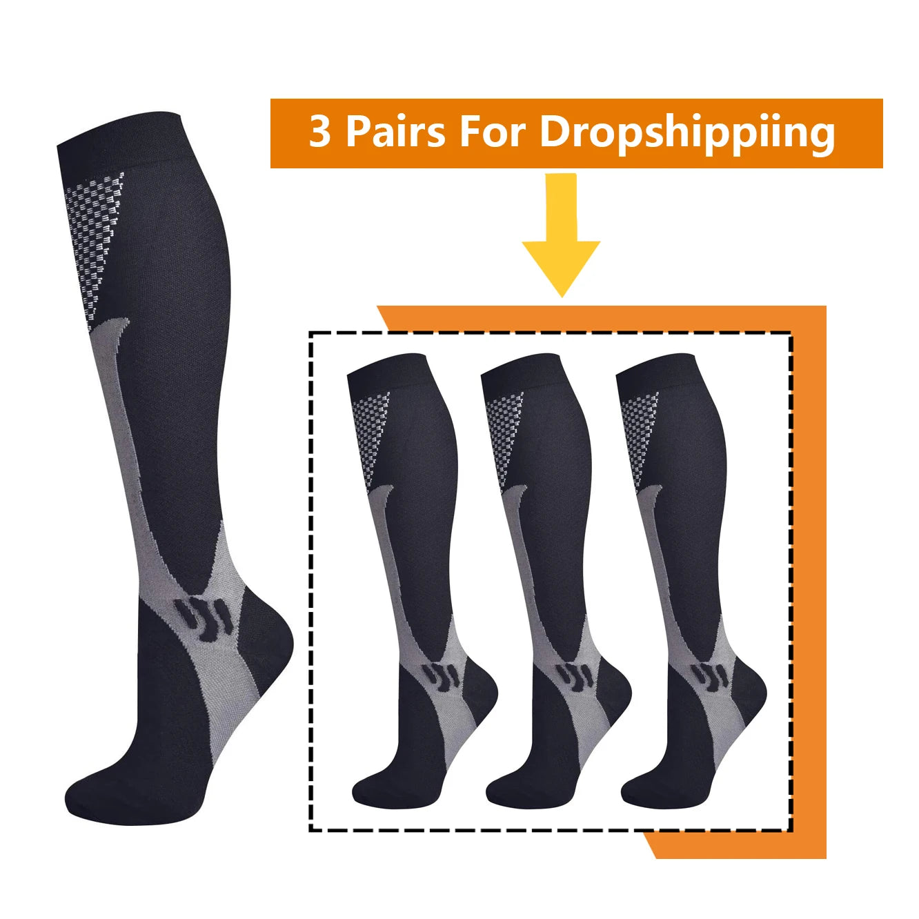 BROTHOCK Compression Socks 20-30 MmHg Athletic Nylon Stockings