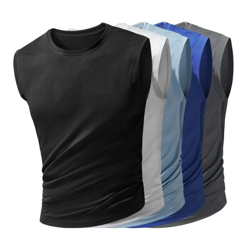 Summer Ice Silk Running Vest For Men Quick Dry Shirt