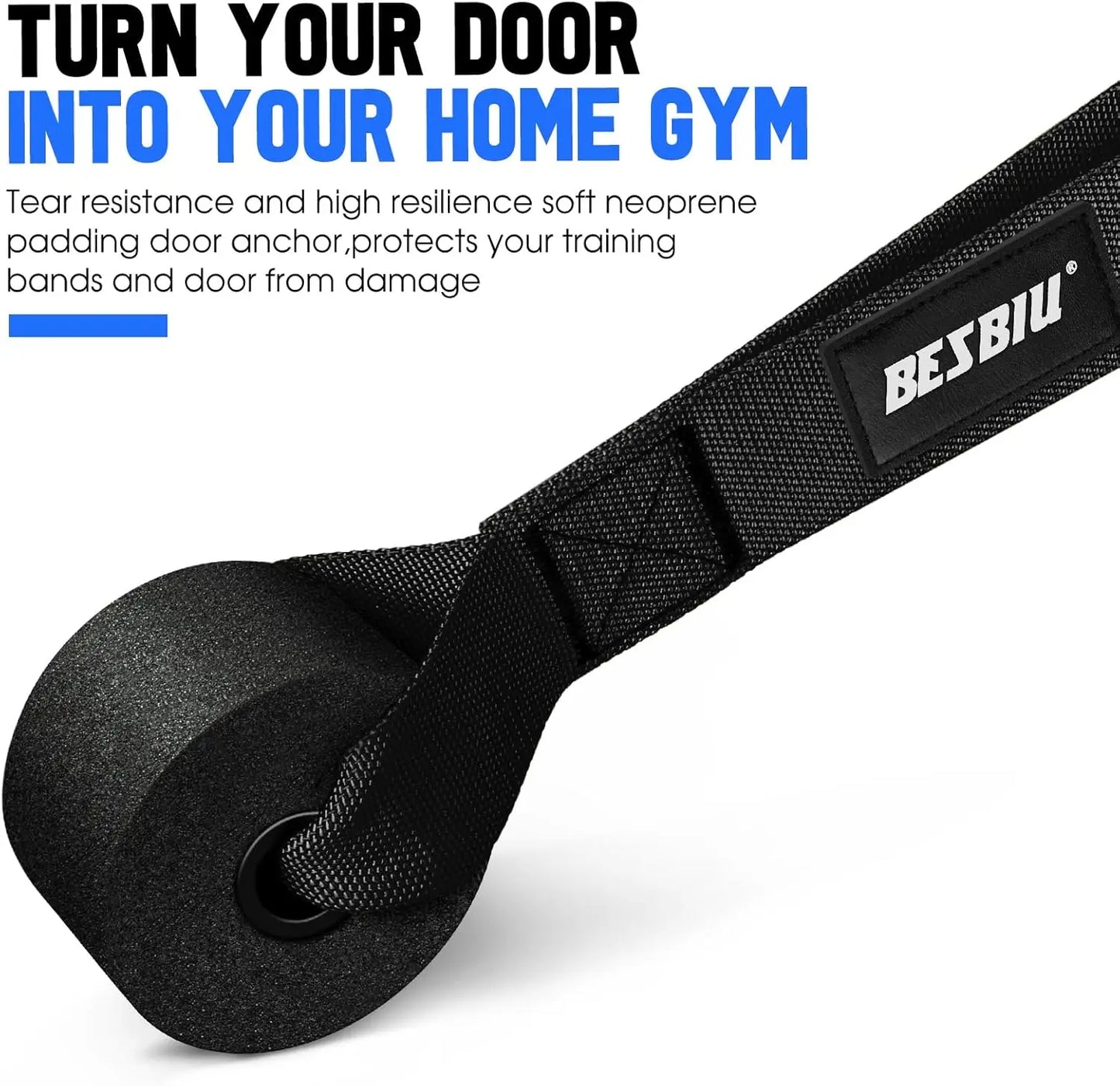 Heavy Duty Resistance Band Set With Handles And Ankle Straps