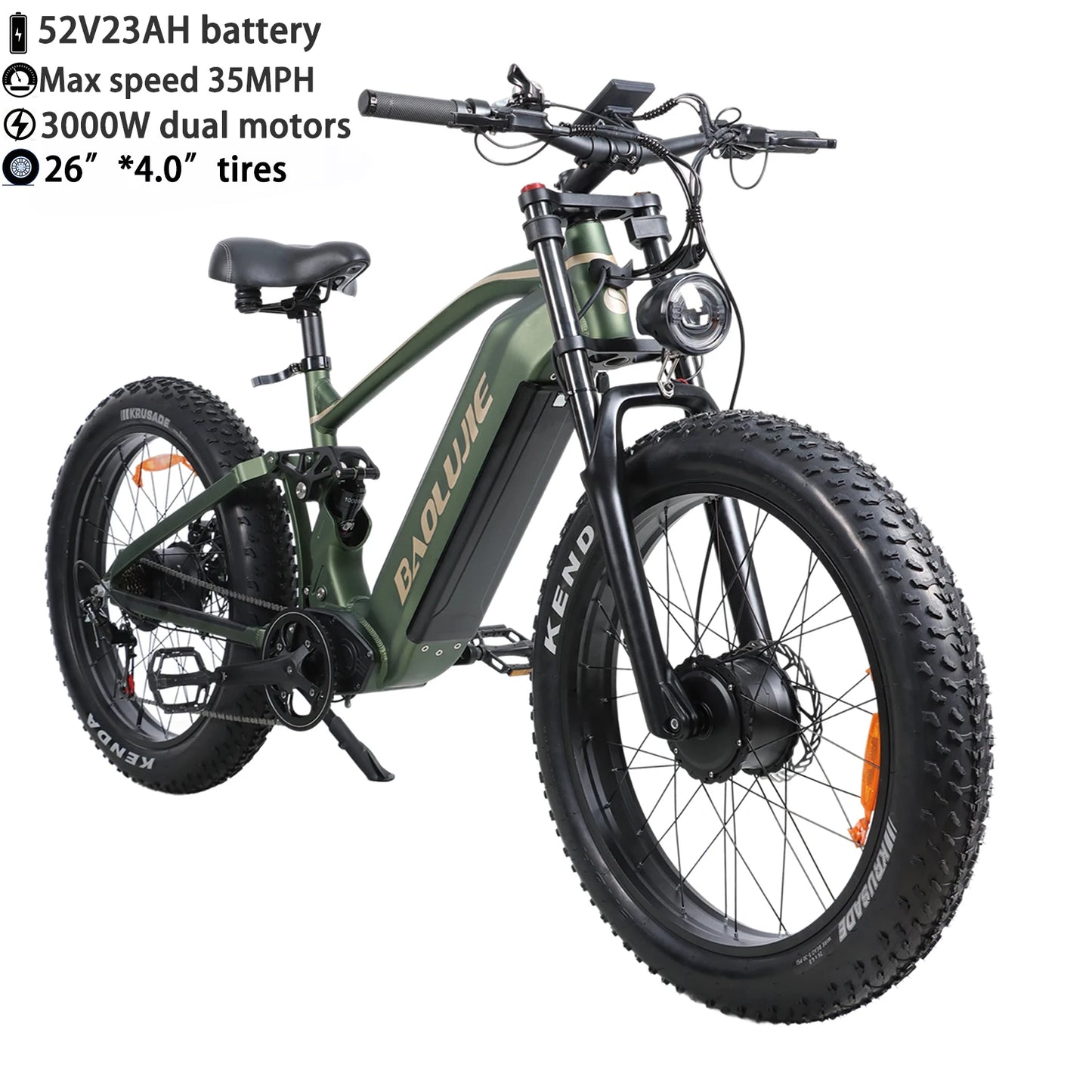 Baolujie Moto Electric Bicycle 1500W Peak Brushless Motor