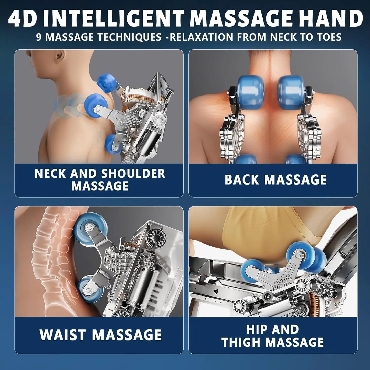 4D Massage Chair Full Body Zero Gravity Recliner App Control