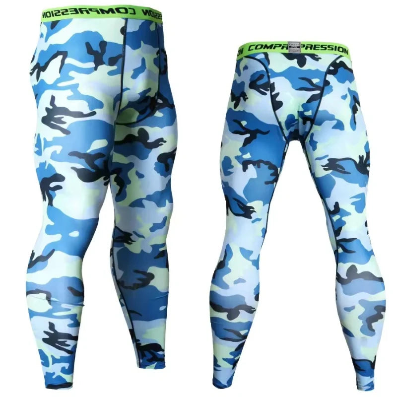 Men Camouflage Running Compression Leggings Quick Dry