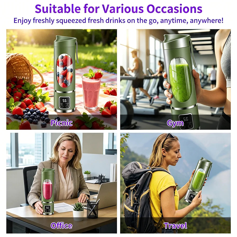 Portable Juicer Blender Cup USB Rechargeable With Stainless Steel Blades