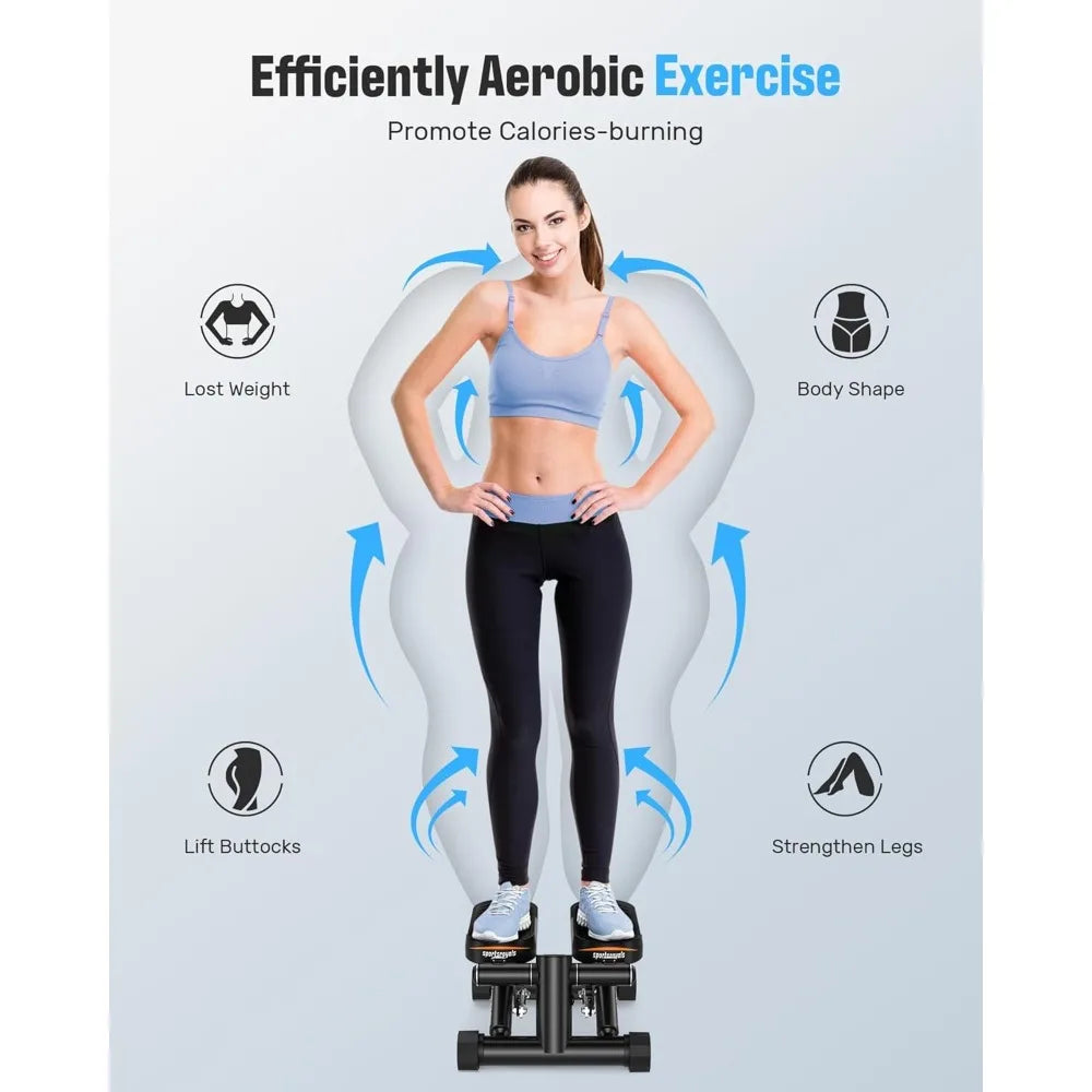 Sportsroyals Stair Stepper With Resistance Bands For Full Body Workout