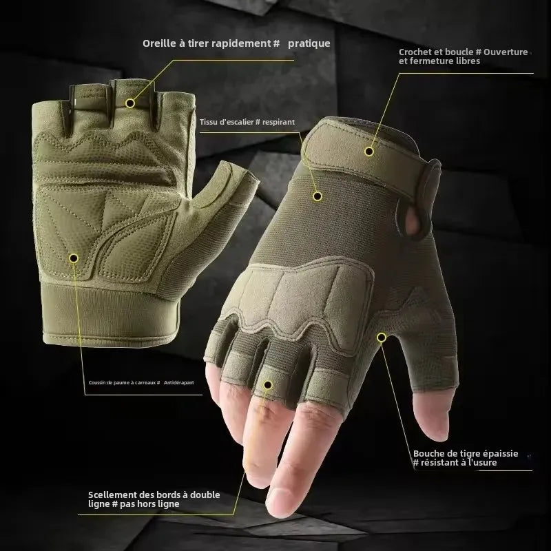 Unisex Outdoor Tactical Half Finger Gloves for Motorcycle and Shooting