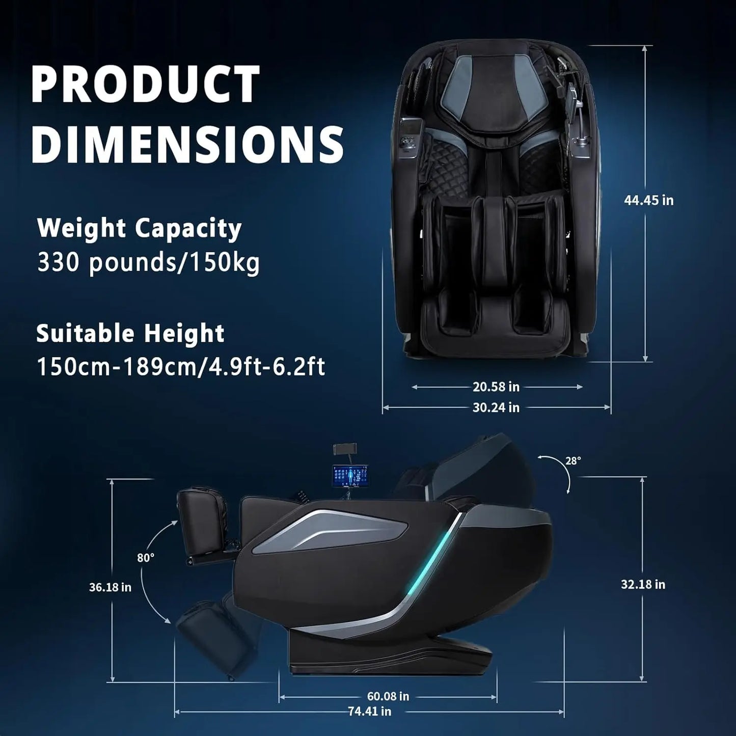 4D Massage Chair Full Body Zero Gravity Recliner App Control