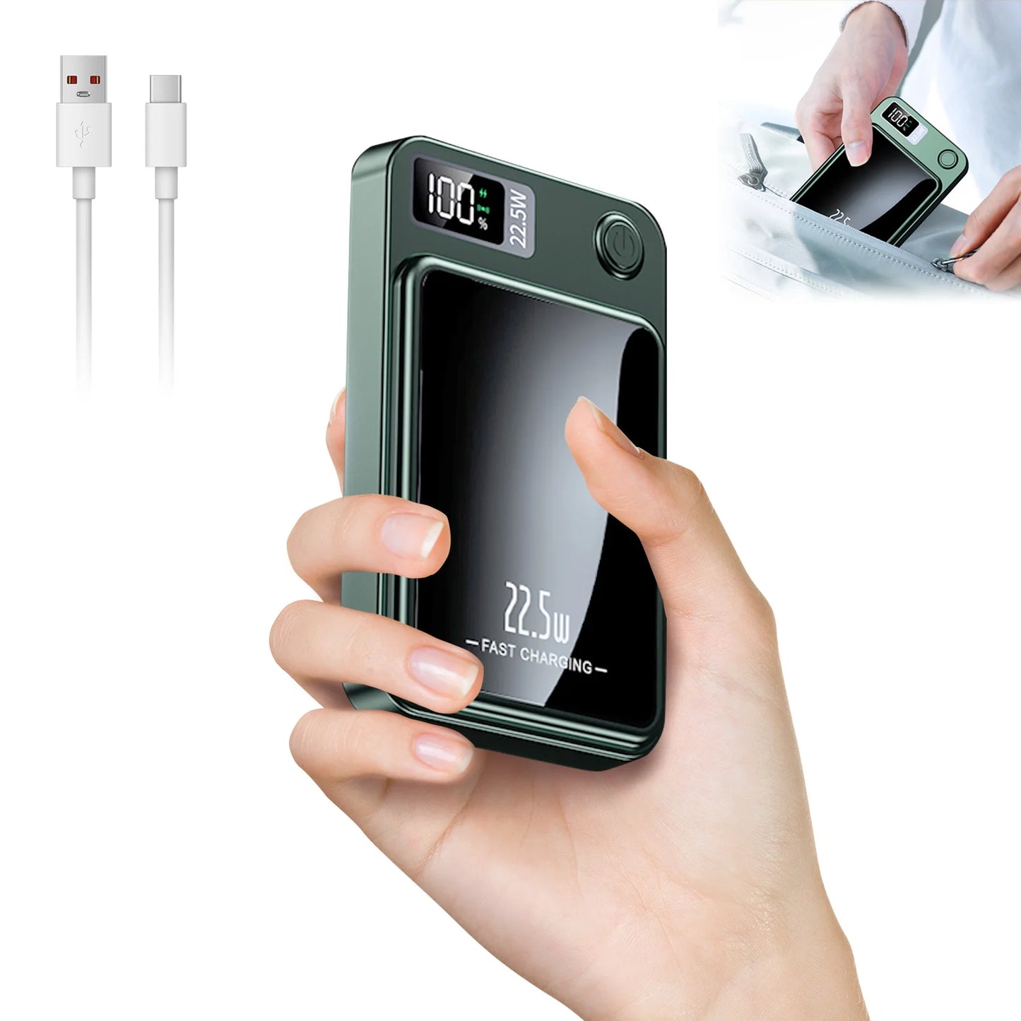 Wireless Power Bank 2-In-1 Magnetic 10000mAh Portable Charger