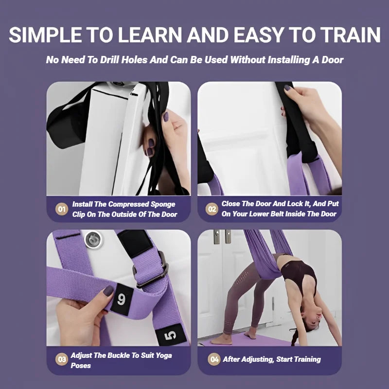 Adjustable Aerial Yoga Strap For Women Stretching And Leg Splits