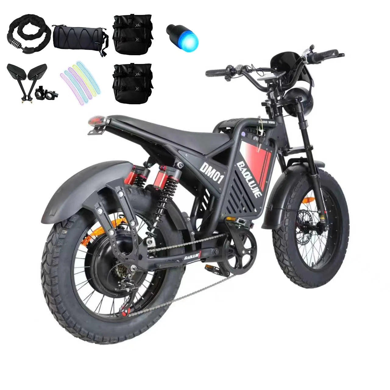 Baolujie DM01 Electric Motorcycle 2000W 60V 30Ah EBike