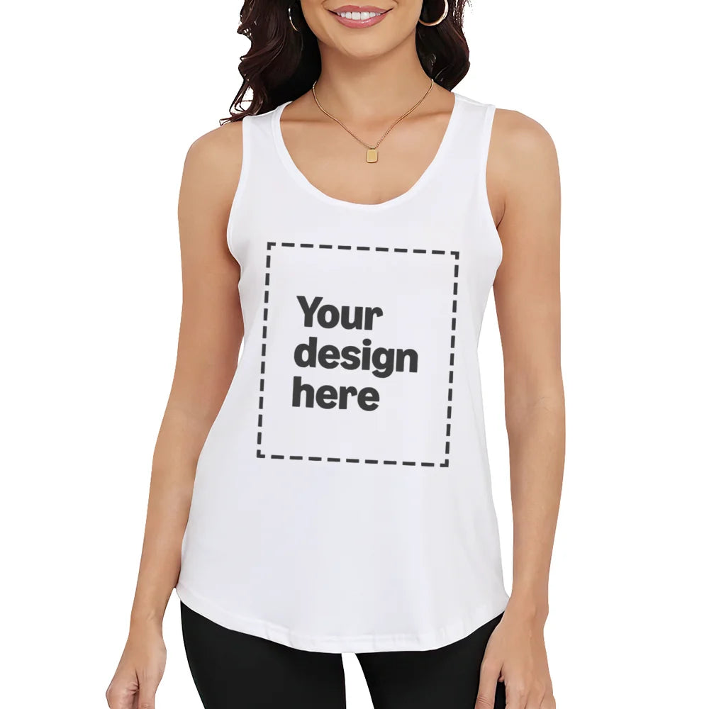 Custom Photo Logo Tank Top for Women Sleeveless Shirt