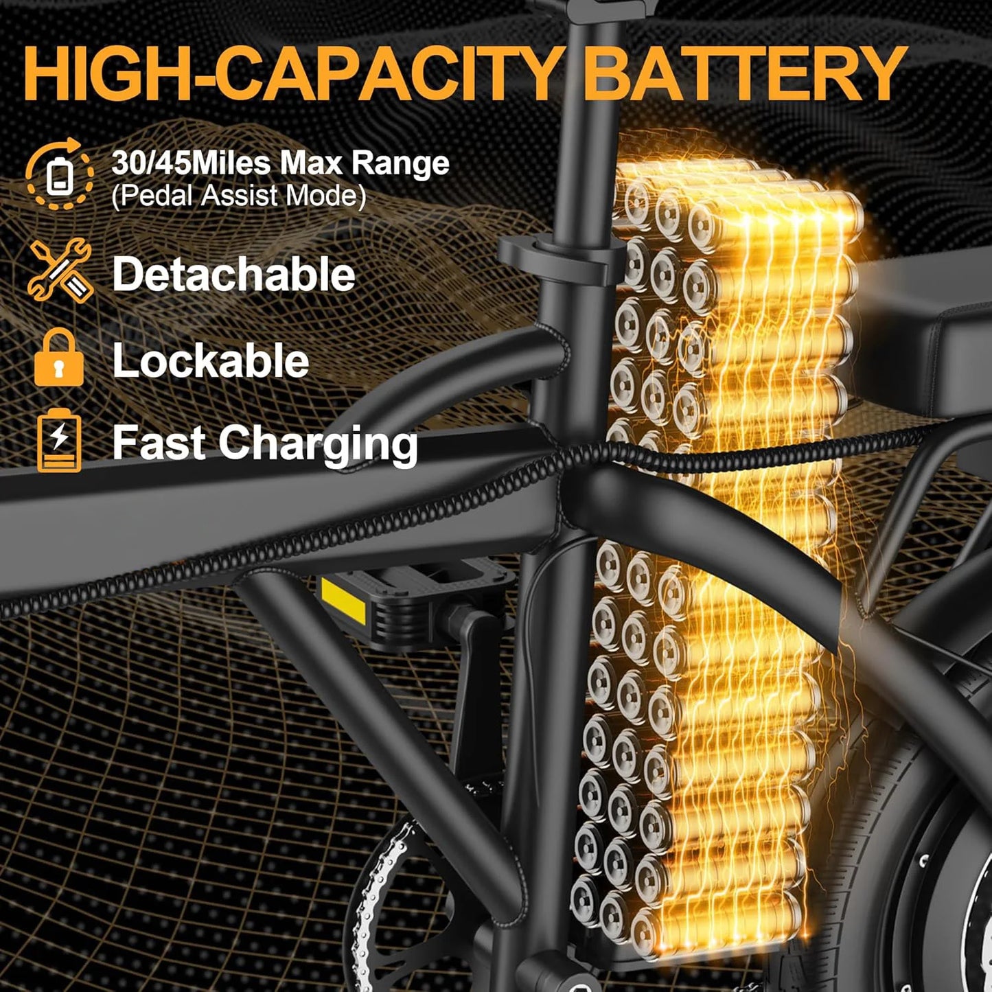 Ladped Foldable Electric Bike 500W Dual Seats For Adults