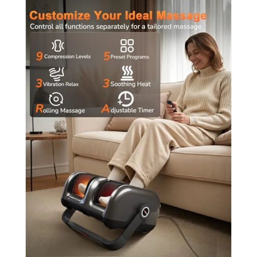 Pro Foot Massager For Plantar Fasciitis With Deep Heat Shiatsu Rollers
