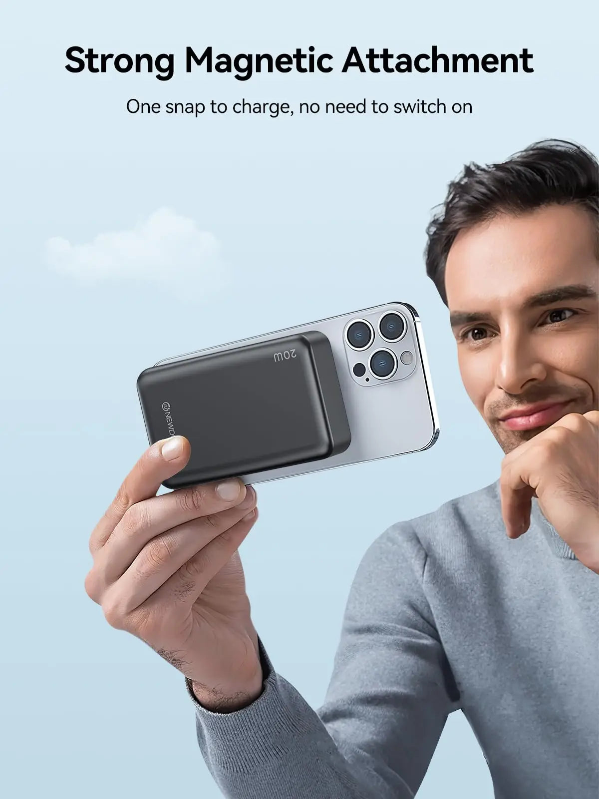 NEWDERY 20000mAh Magnetic Wireless Power Bank PD 20W